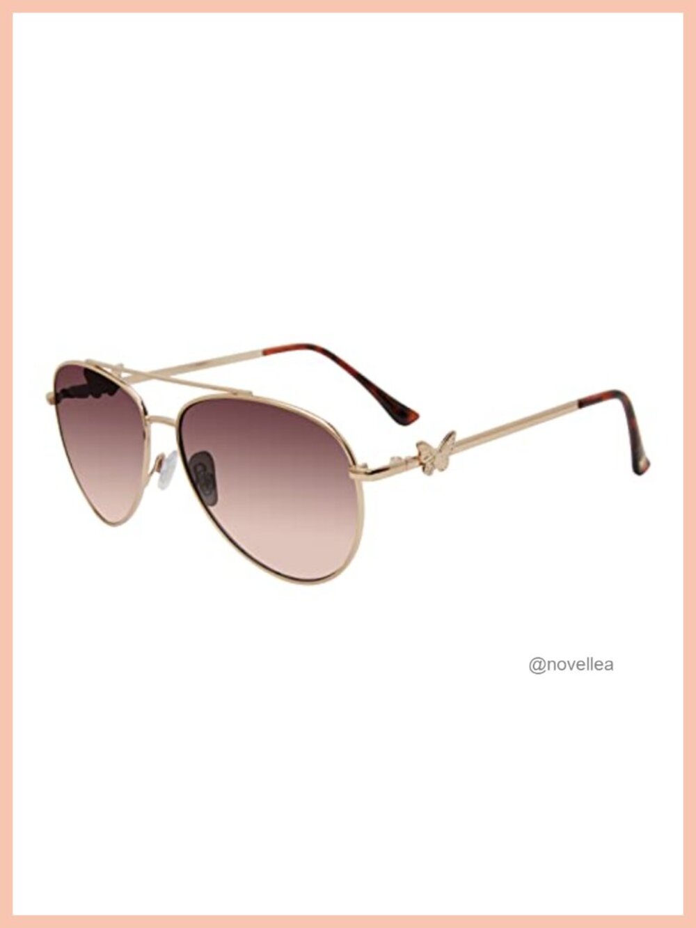 Metal Frame Aviator Sunglasses Gradient Lens UV Protection Case